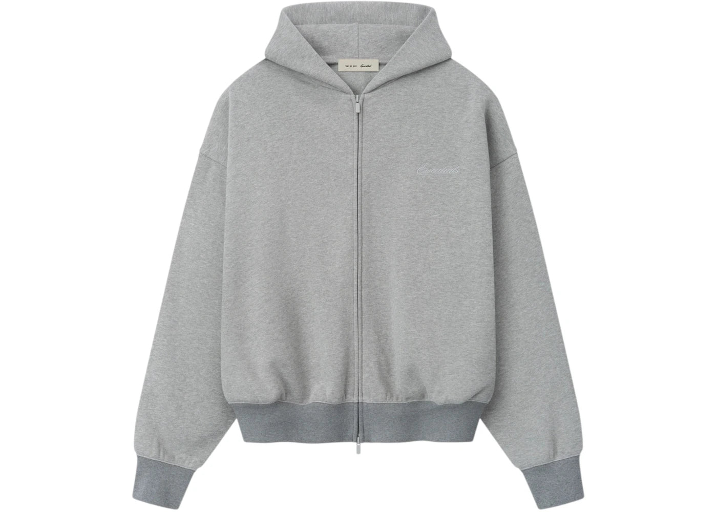 Fear of God Essentials Signature Classic Full Zip Hoodie Concrete Heather/Dark Concrete Heather