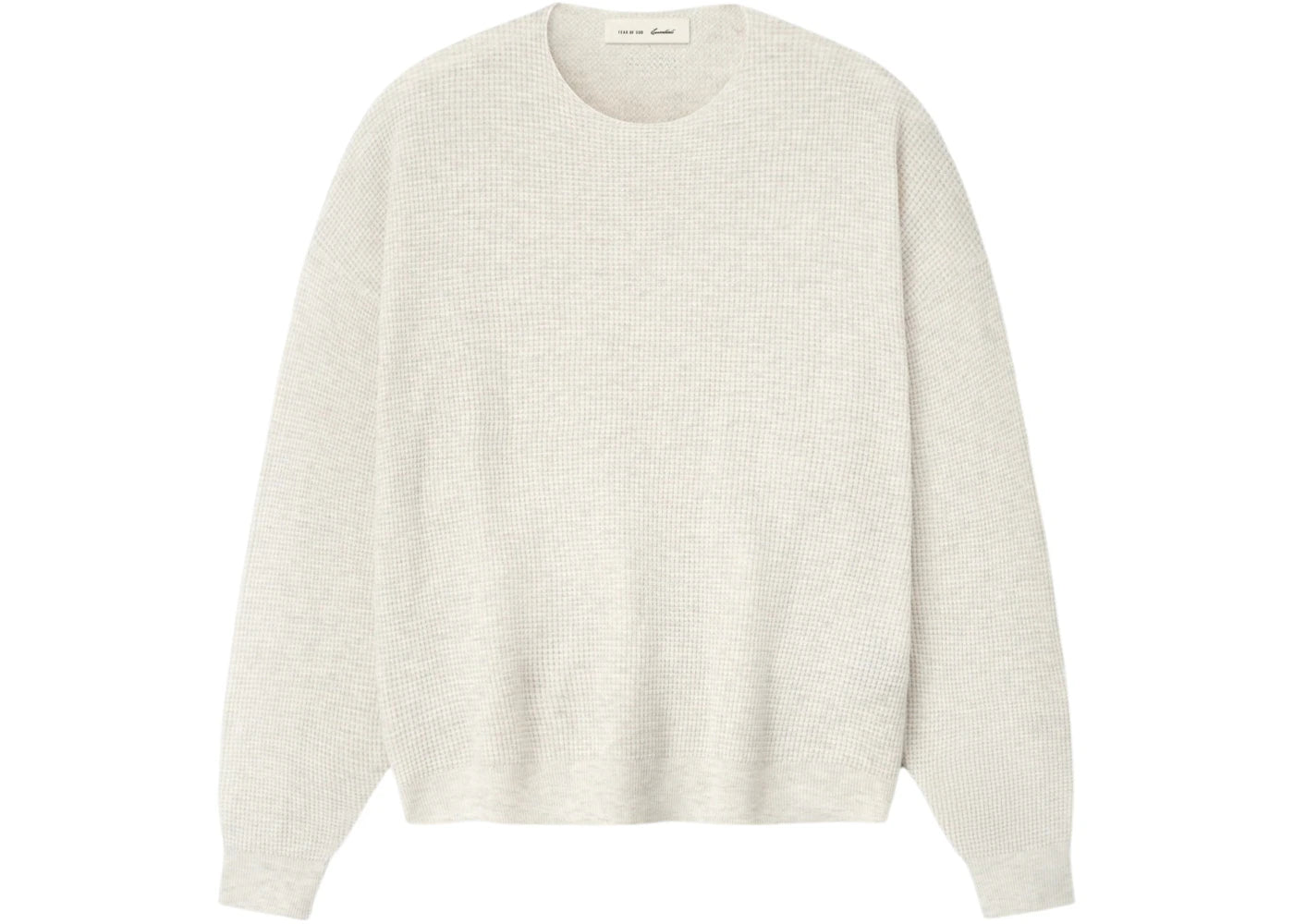 Fear of God Essentials Signature Waffle 90's Crewneck Sweater Oatmeal Heather