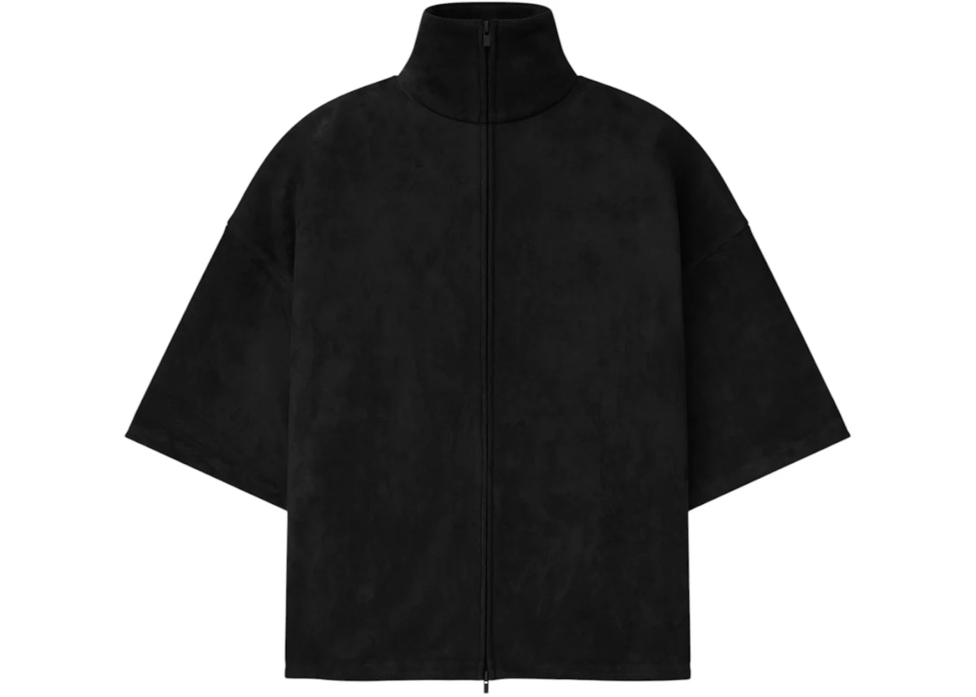 Fear of God Essentials Suede Fleece High Neck 3/4 Sleeve Jacket Vintage Black