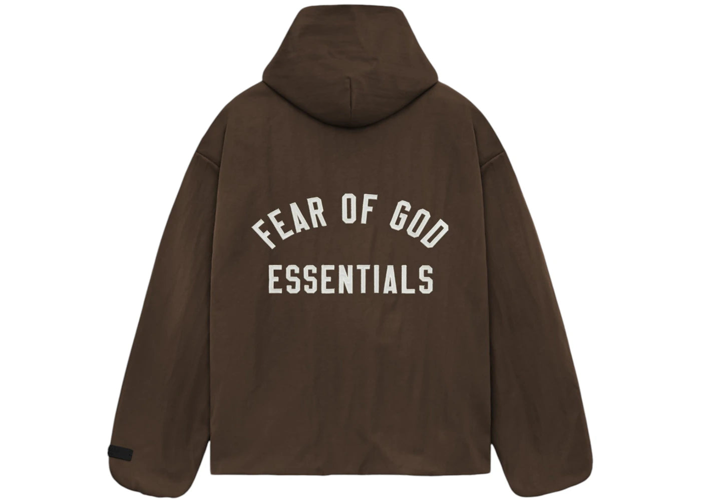 Fear of God Essentials Textured Nylon Hooded Coaches Jacket Brown