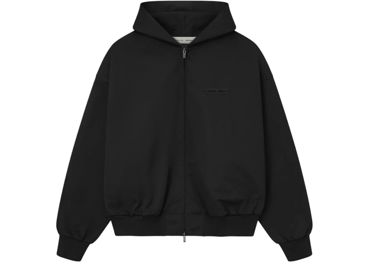 Fear of God Essentials Twill Hooded Bomber Jet Black