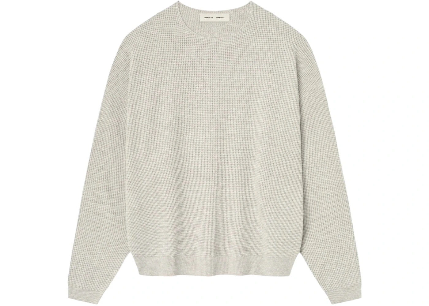Fear of God Essentials Waffle Crewneck Sweater Heather Stone