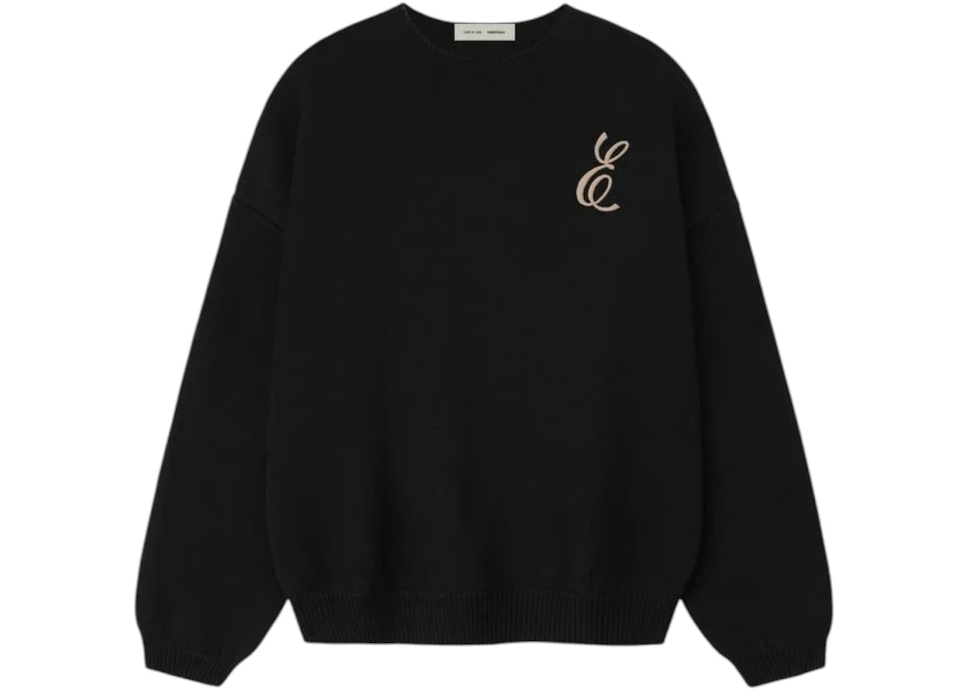 Fear of God Essentials Waffle Crewneck Sweater Vintage Black