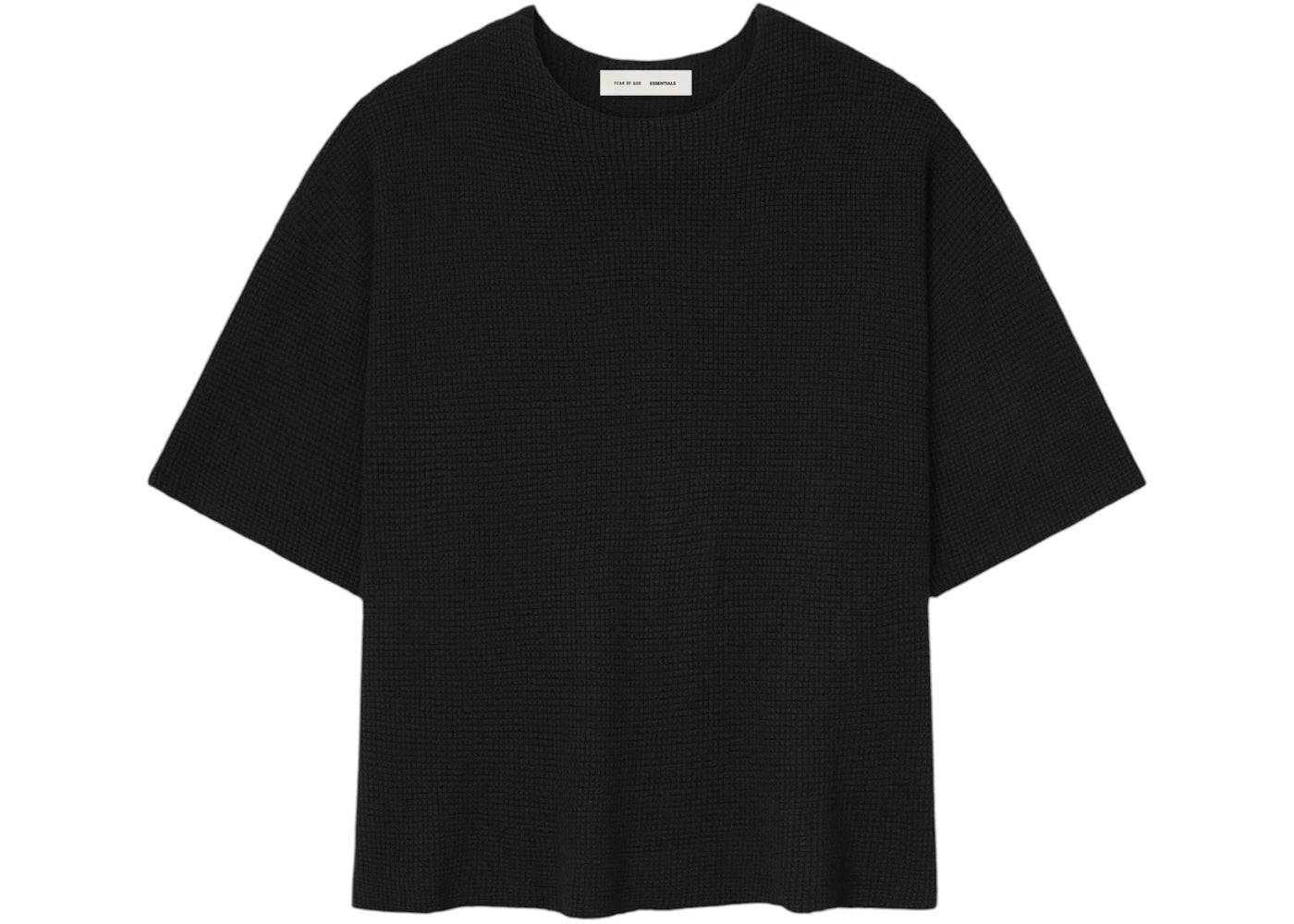 Fear of God Essentials Waffle Short Sleeve Sweater Jet Black
