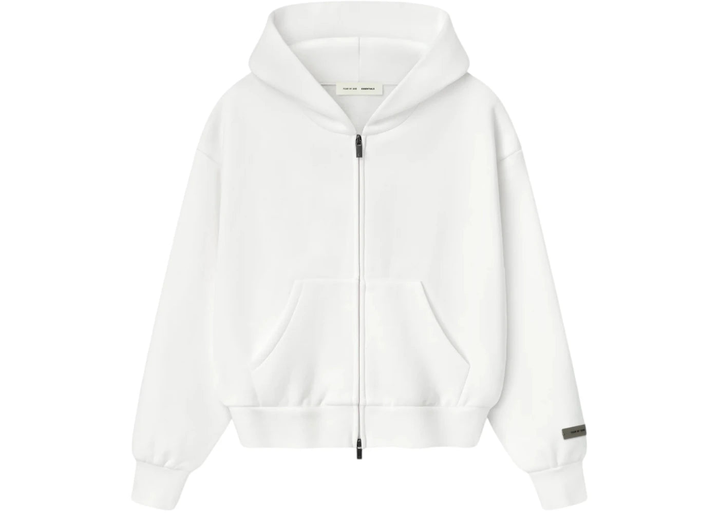 Fear of God Essentials Womens Classic Fleece Zip-Up Hoodie Cloud White