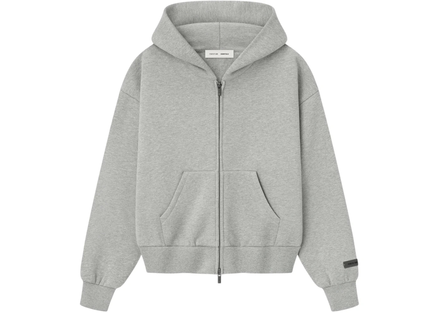 Fear of God Essentials Womens Classic Fleece Zip-Up Hoodie Concrete Heather