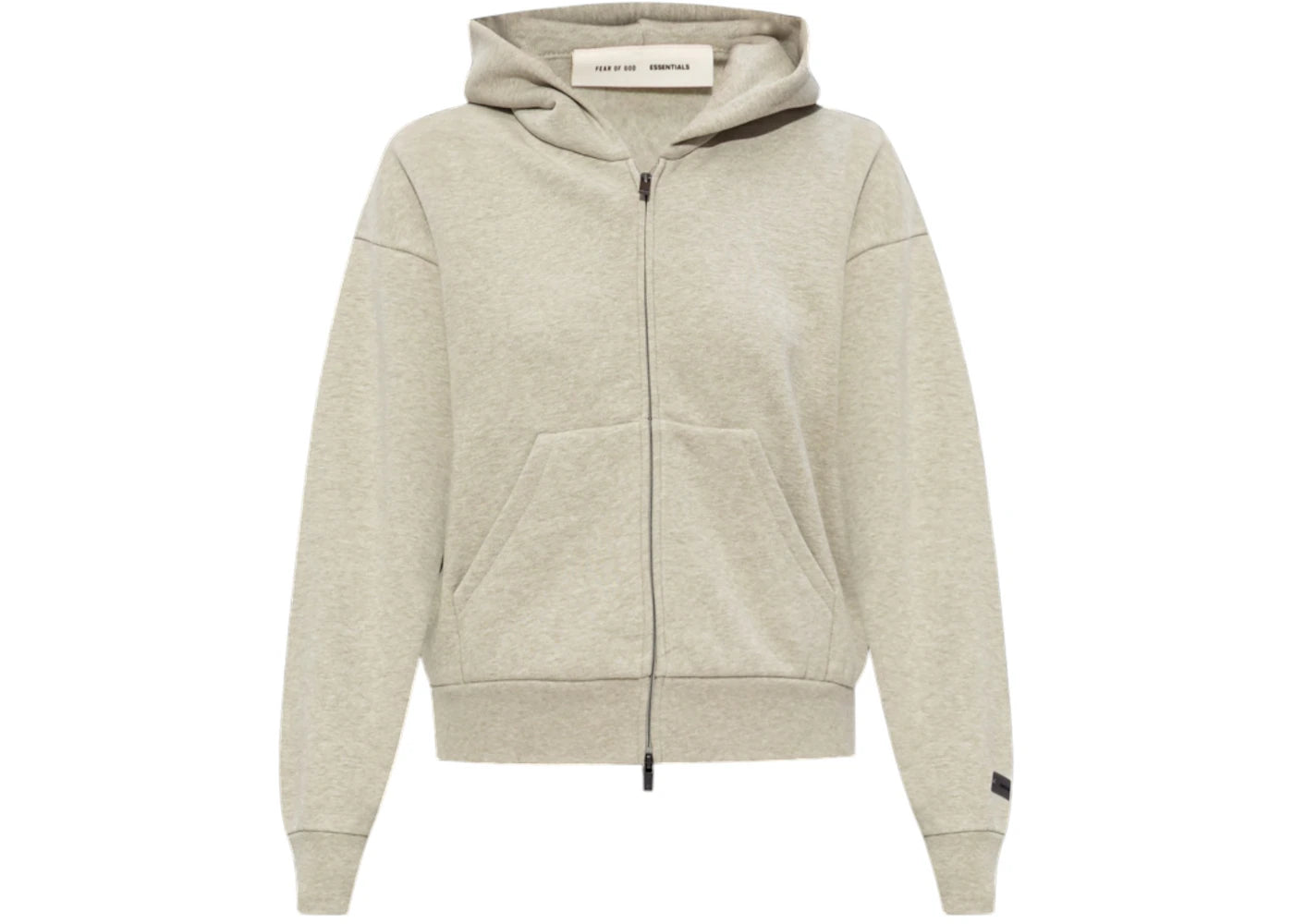 Fear of God Essentials Women's Classic Fleece Zip Up Hoodie Heather Stone