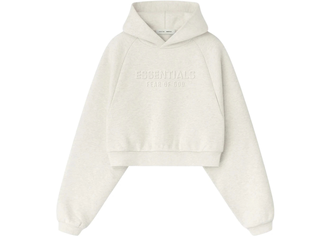 Fear of God Essentials Womens Embossed 90's Raglan Hoodie Oatmeal Heather