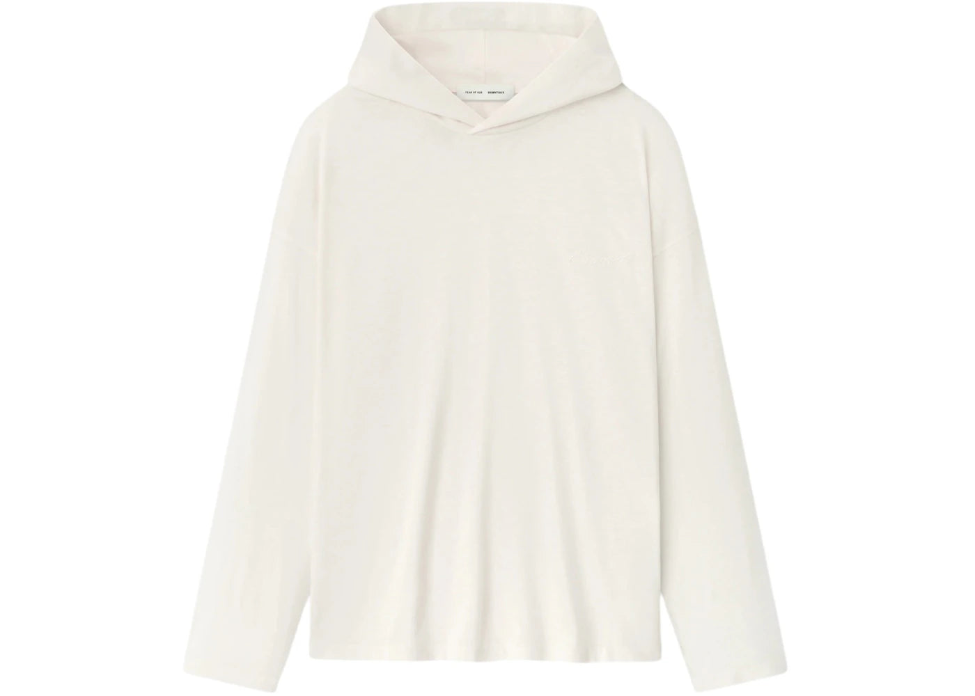 Fear of God Essentials Women's Embroidered Classic Fit Hooded L/S Shirt Ivory