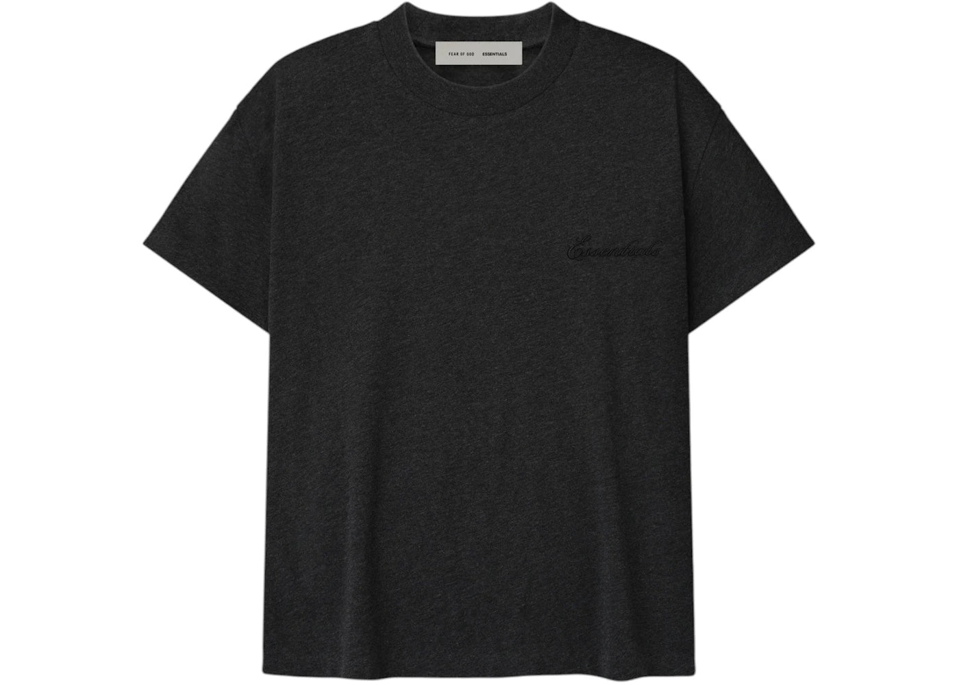 Fear of God Essentials Womens Embroidered Classic Fit Tee Vintage Black