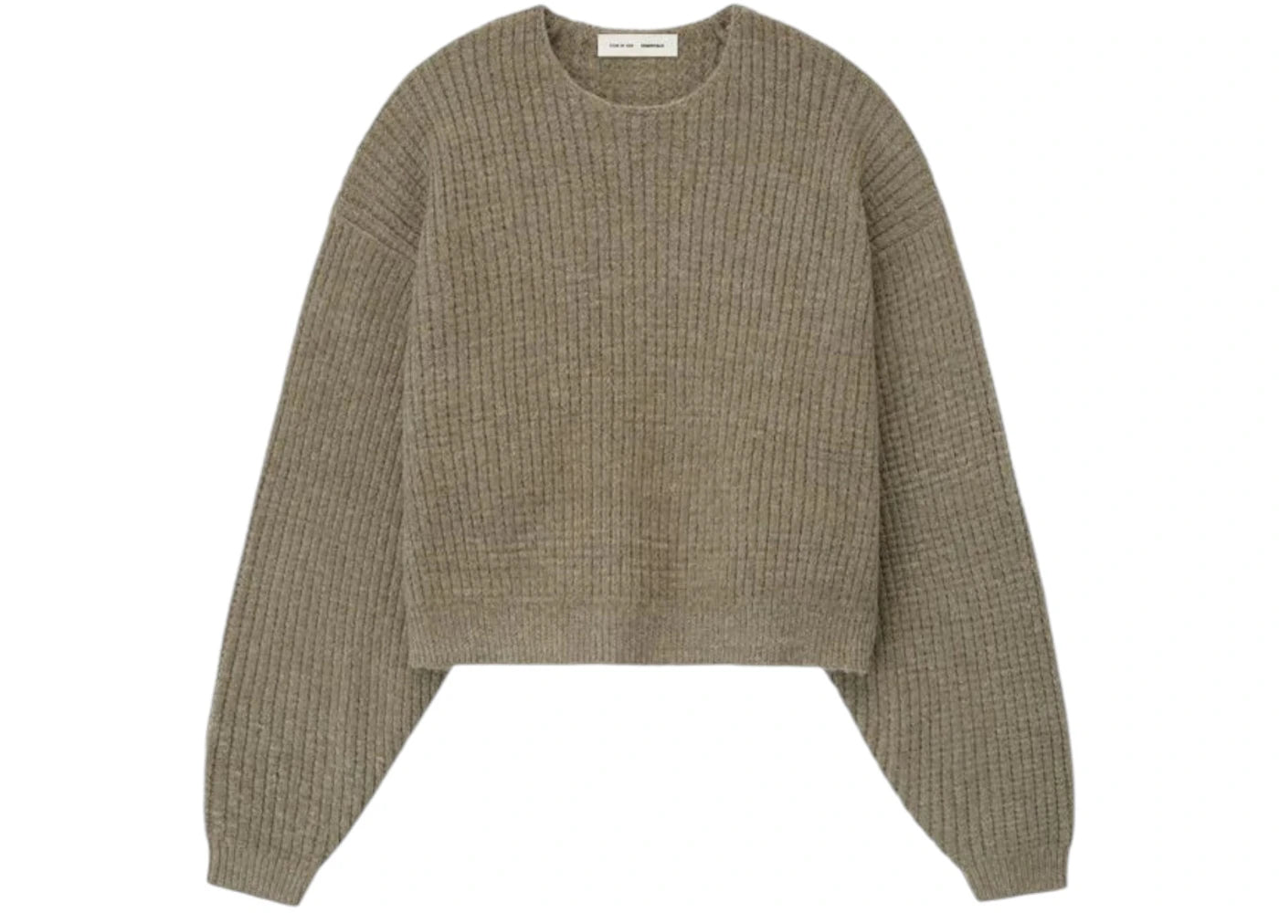 Fear of God Essentials Women's Heavy Waffle 90s Crewneck Sweater Homestead Heather
