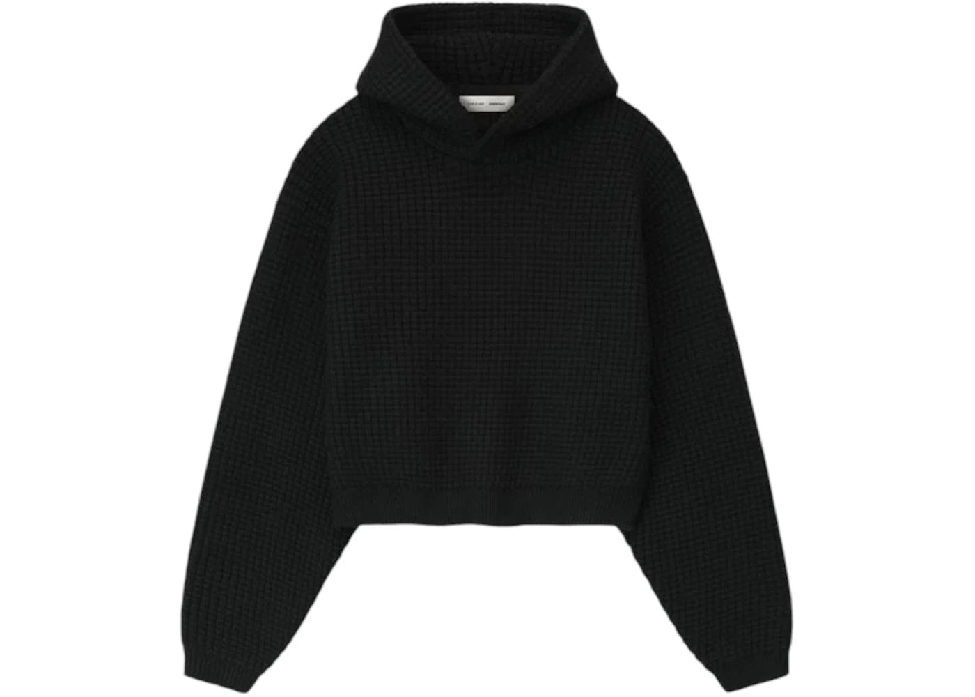 Fear of God Essentials Womens Heavy Waffle 90's Hoodie Vintage Black