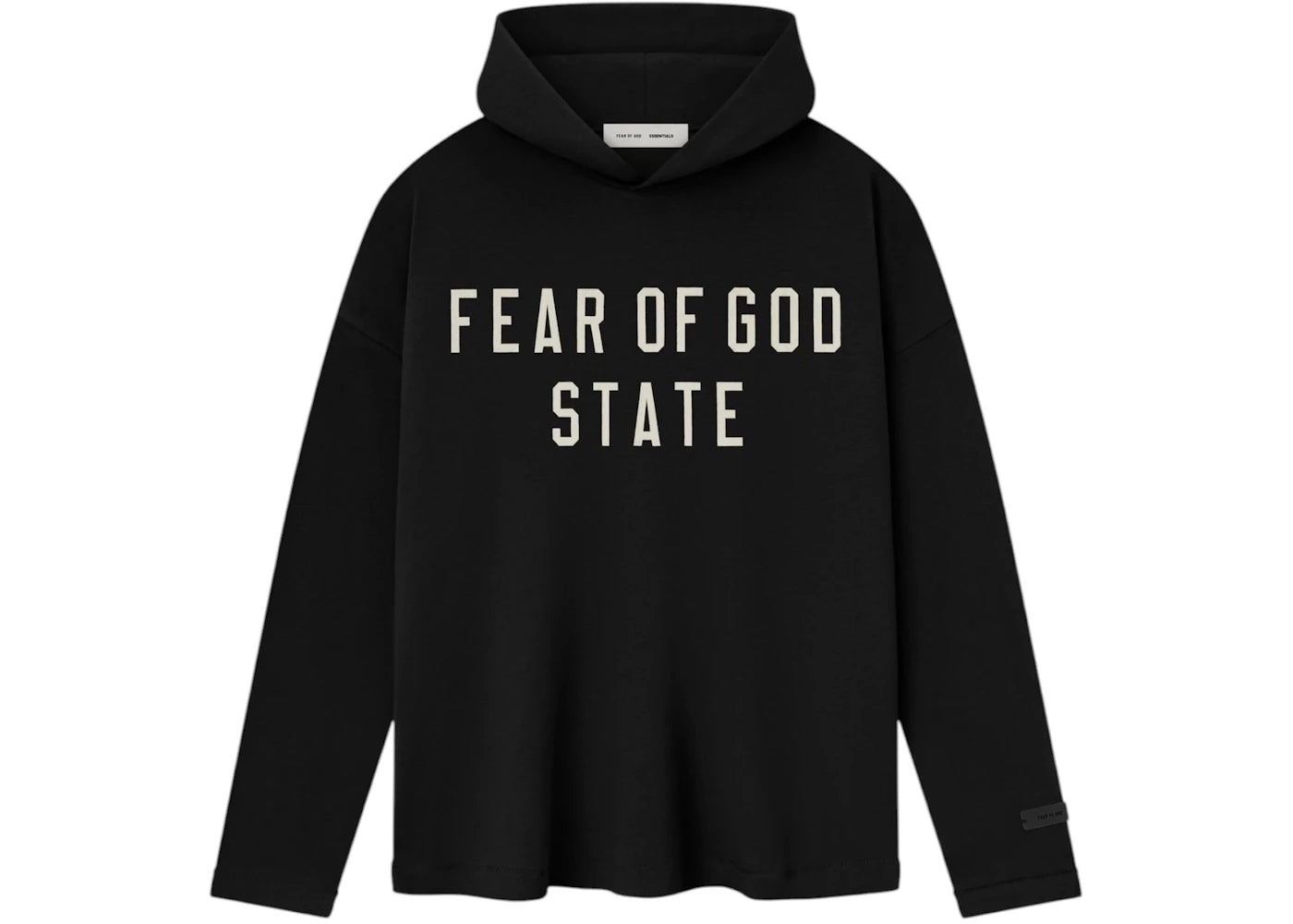 Fear of God Essentials Womens Jersey Long Sleeve Hoodie Jet Black