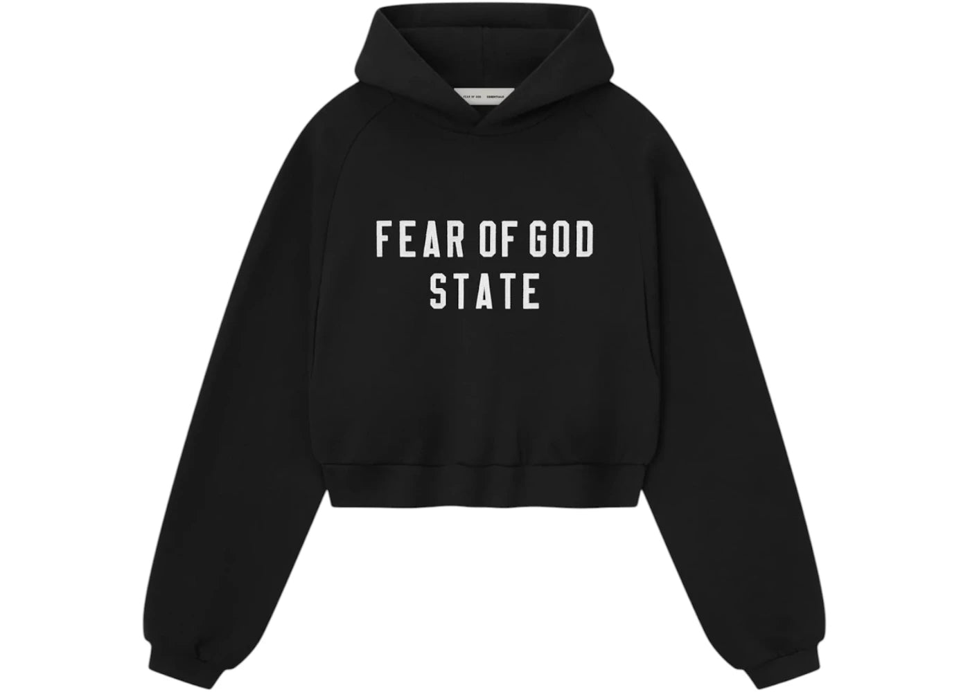 Fear of God Essentials Womens Modern Fleece Raglan Hoodie Jet Black