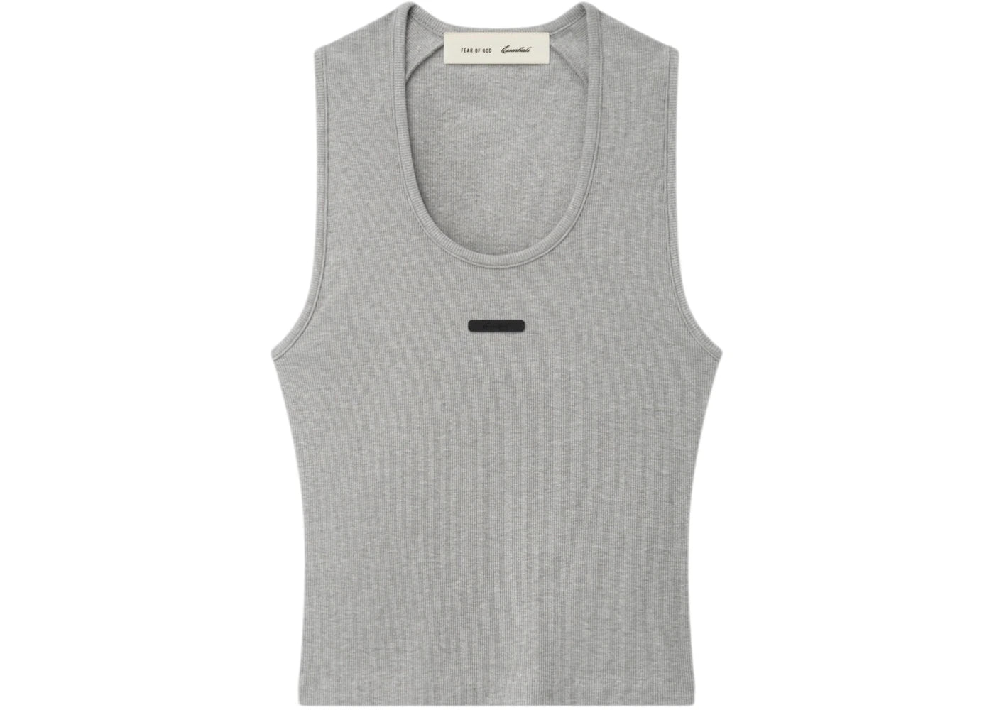 Fear of God Essentials Womens Rib Knit Fitted Tank Concrete Heather