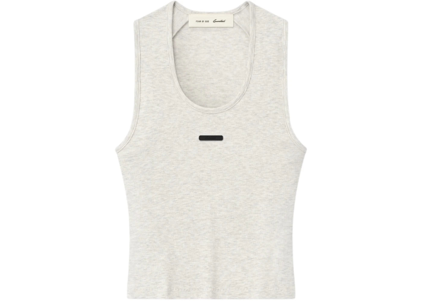 Fear of God Essentials Womens Rib Knit Fitted Tank Oatmeal Heather