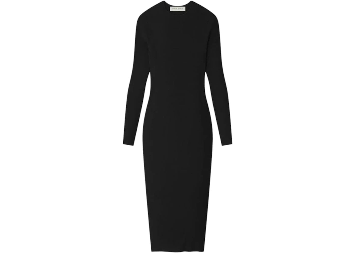 Fear of God Essentials Womens Rib Long Sleeve Dress Vintage Black