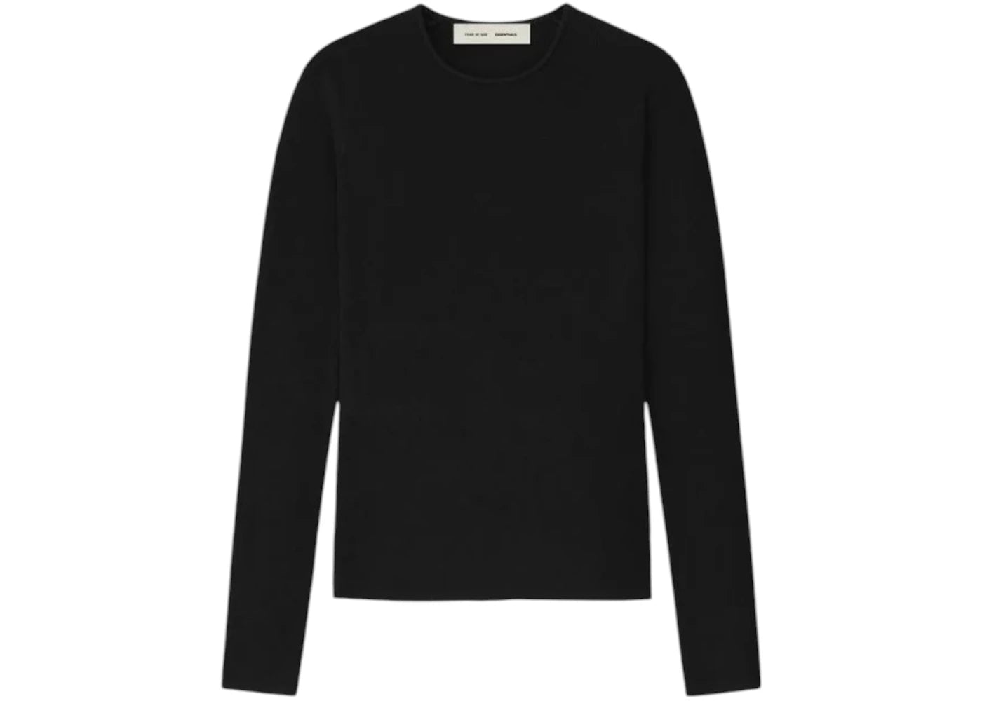 Fear of God Essentials Womens Rib Long Sleeve Top Vintage Black