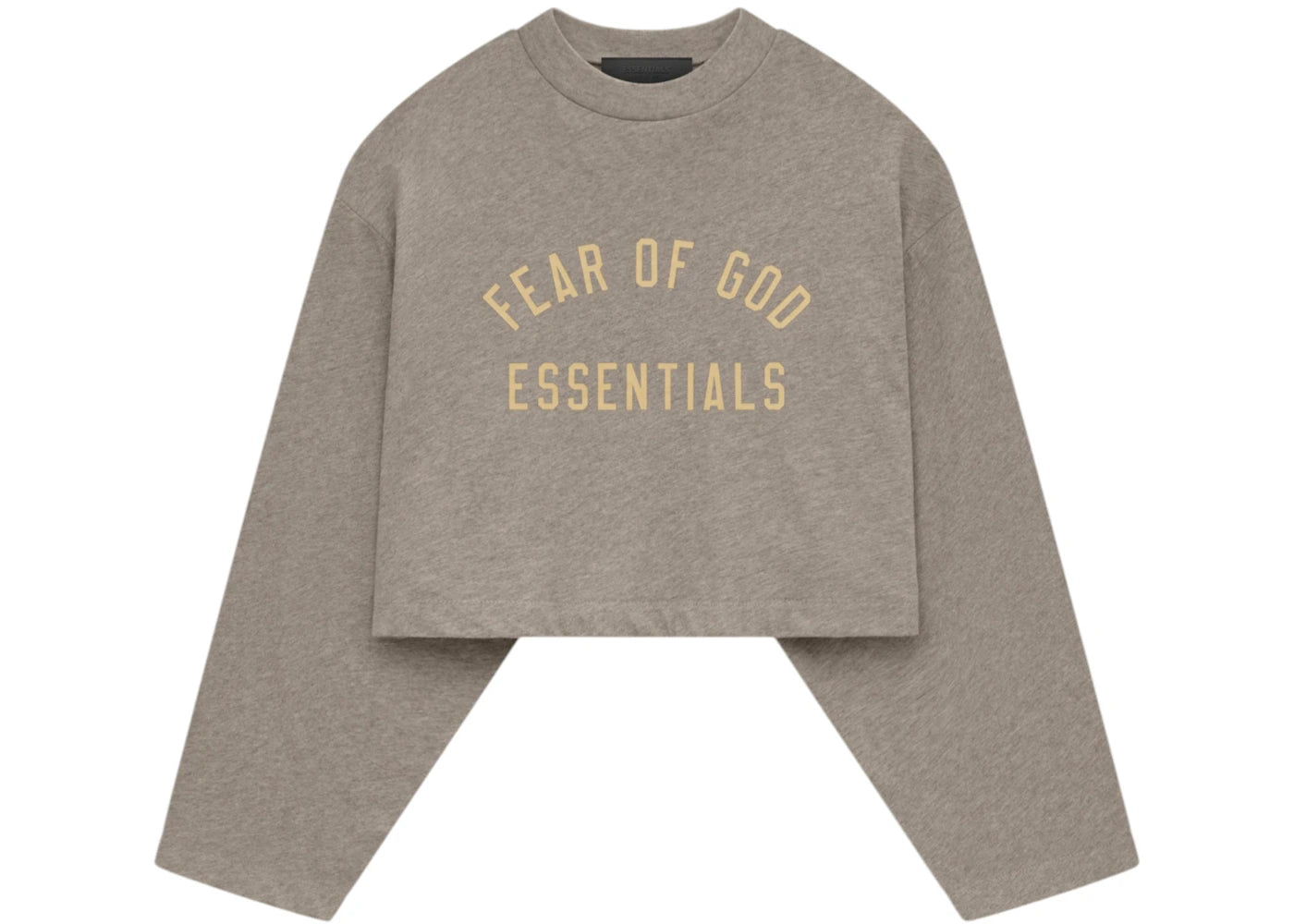 Fear of God Essentials Women's Tri-Blend Cropped Longsleeve Shirt Heather Gray