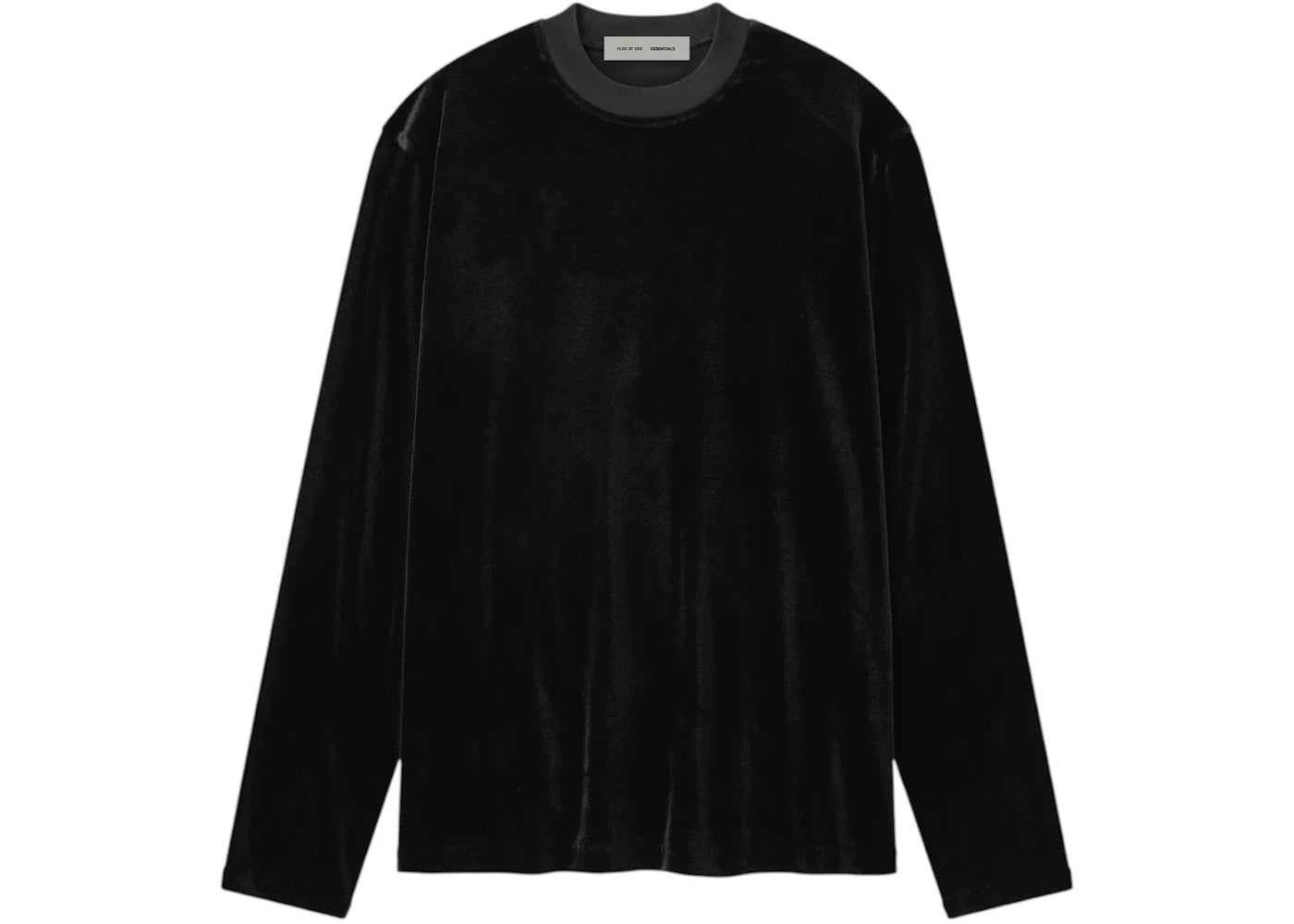 Fear of God Essentials Womens Velour Classic Long Sleeve Tee Vintage Black