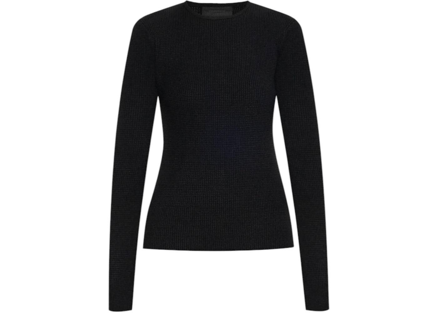 Fear of God Essentials Women's Waffle Fitted Long Sleeve Pullover Black