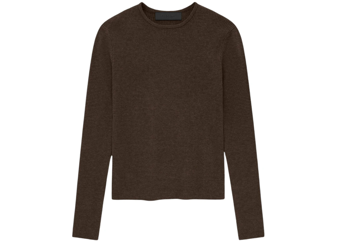 Fear of God Essentials Women's Waffle Fitted Long Sleeve Sweater Brown