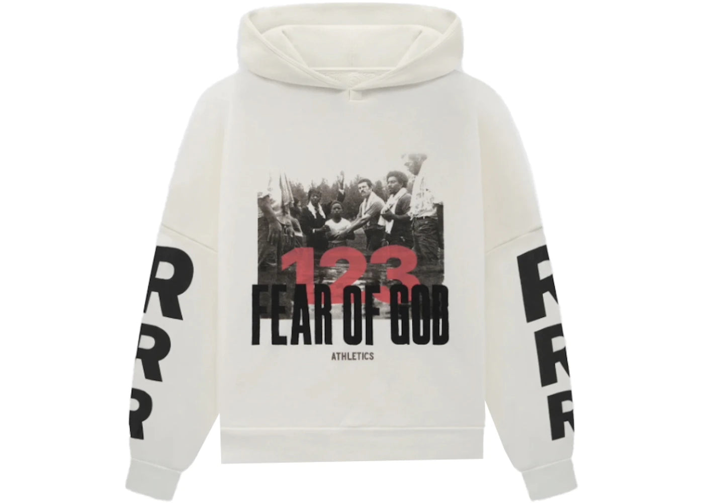 Fear of God x RRR123 Stop Running Hoodie White