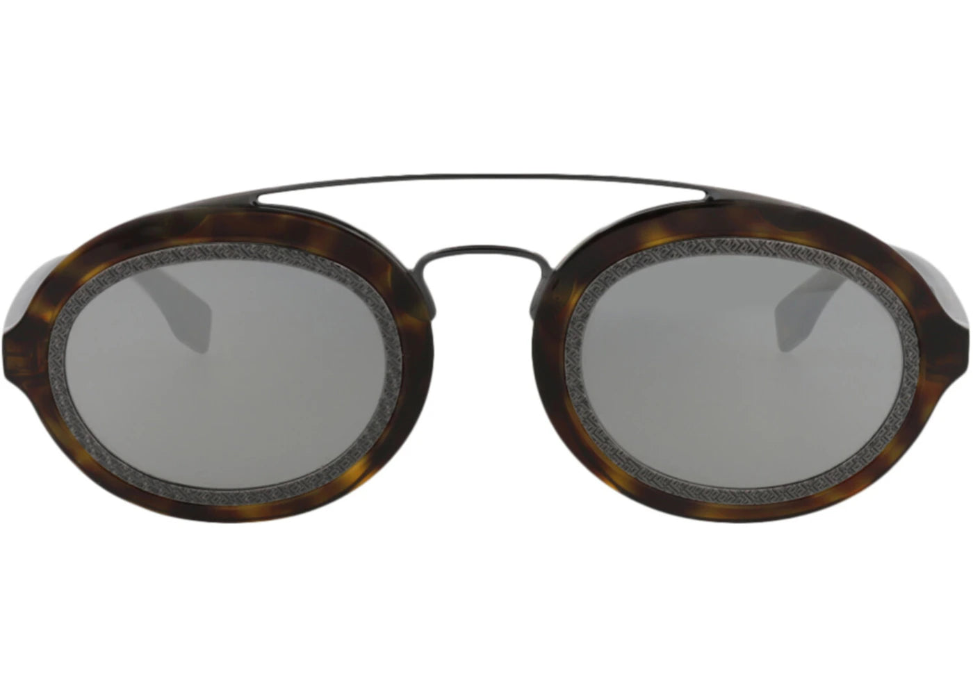 Fendi Aviator-Frame Acetate Sunglasses Havana/Havana/Silver (FE40094I-52-52C)