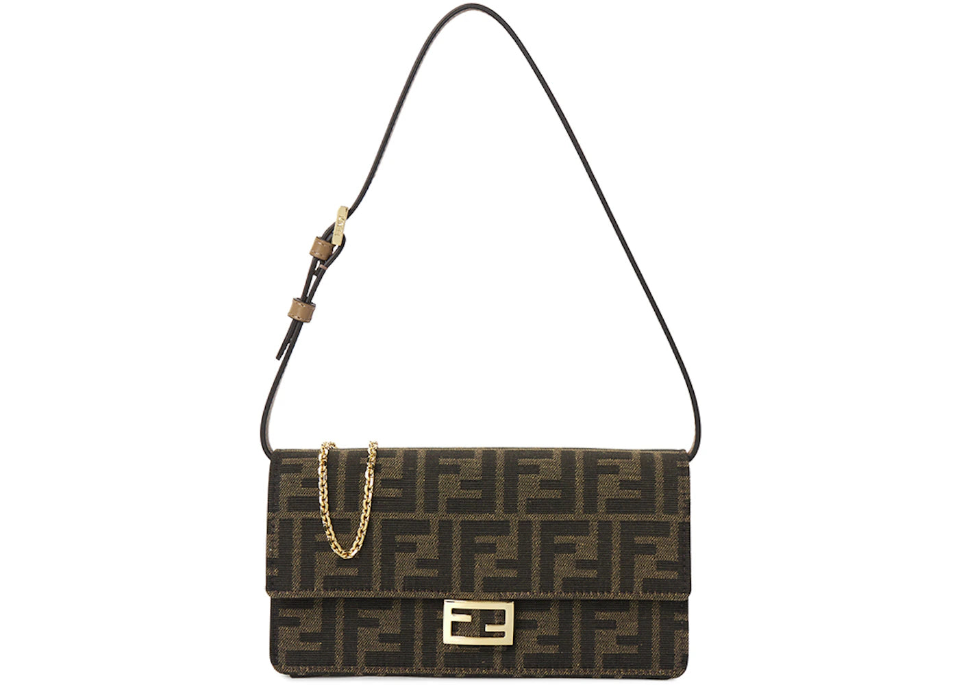 Fendi Baguette Chain Shopper Bag Brown