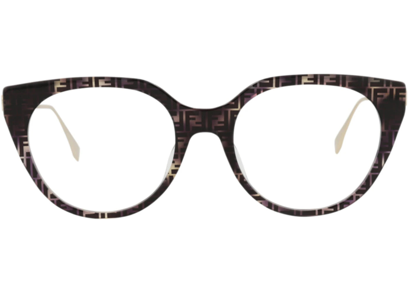 Fendi Cat Eye-Frame Acetate Optical Frames Havana Silver Transparent (FE50010I-53-056)