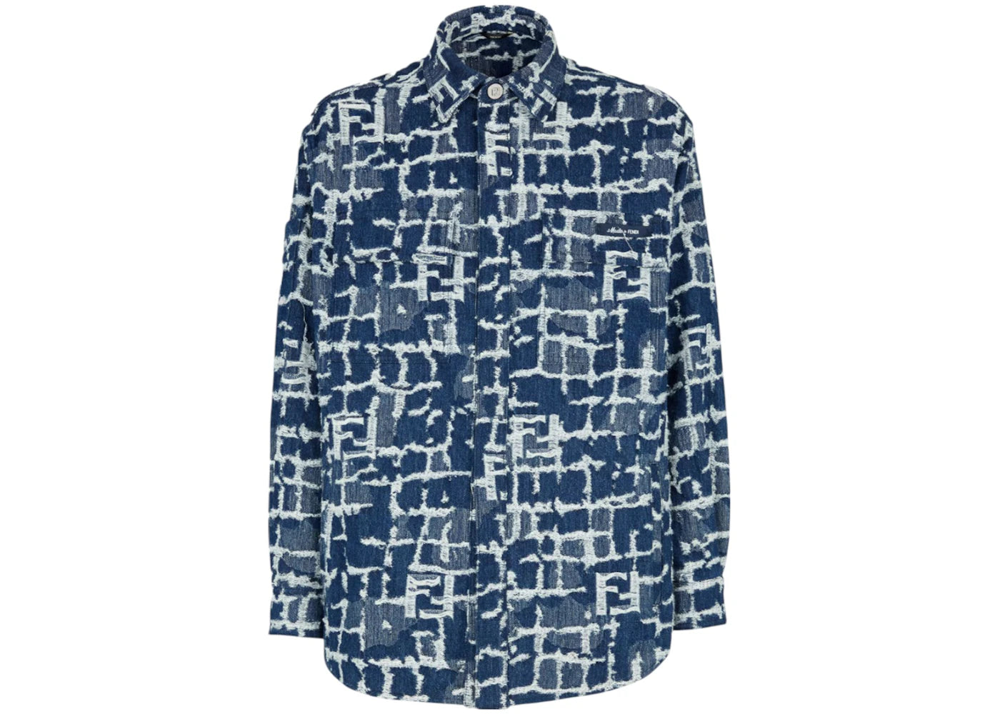 Fendi FF Logo Denim Jacket Blue