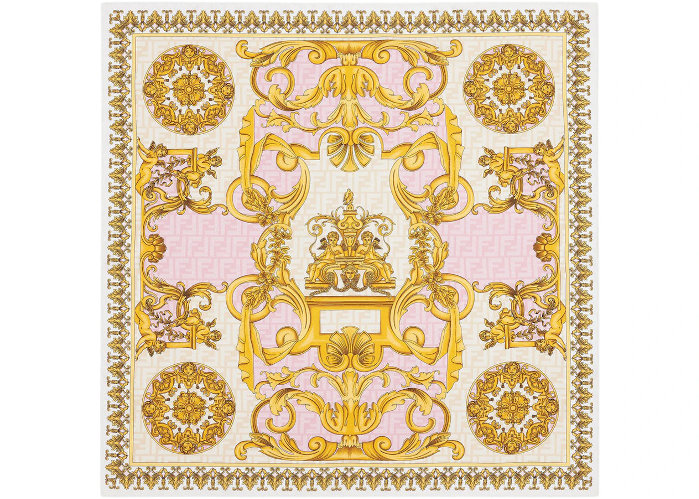 Fendi Fendace Silk Foulard White/Multicolor