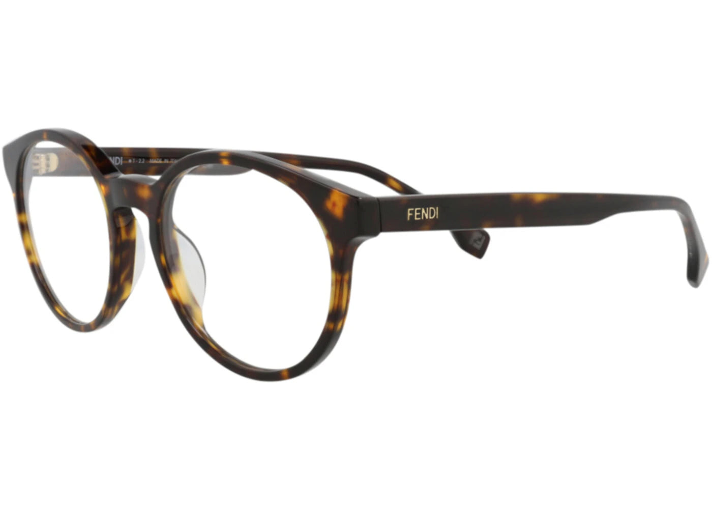 Fendi Round Eyeglasses Havana Havana Transparent (FE50031I-50-052)