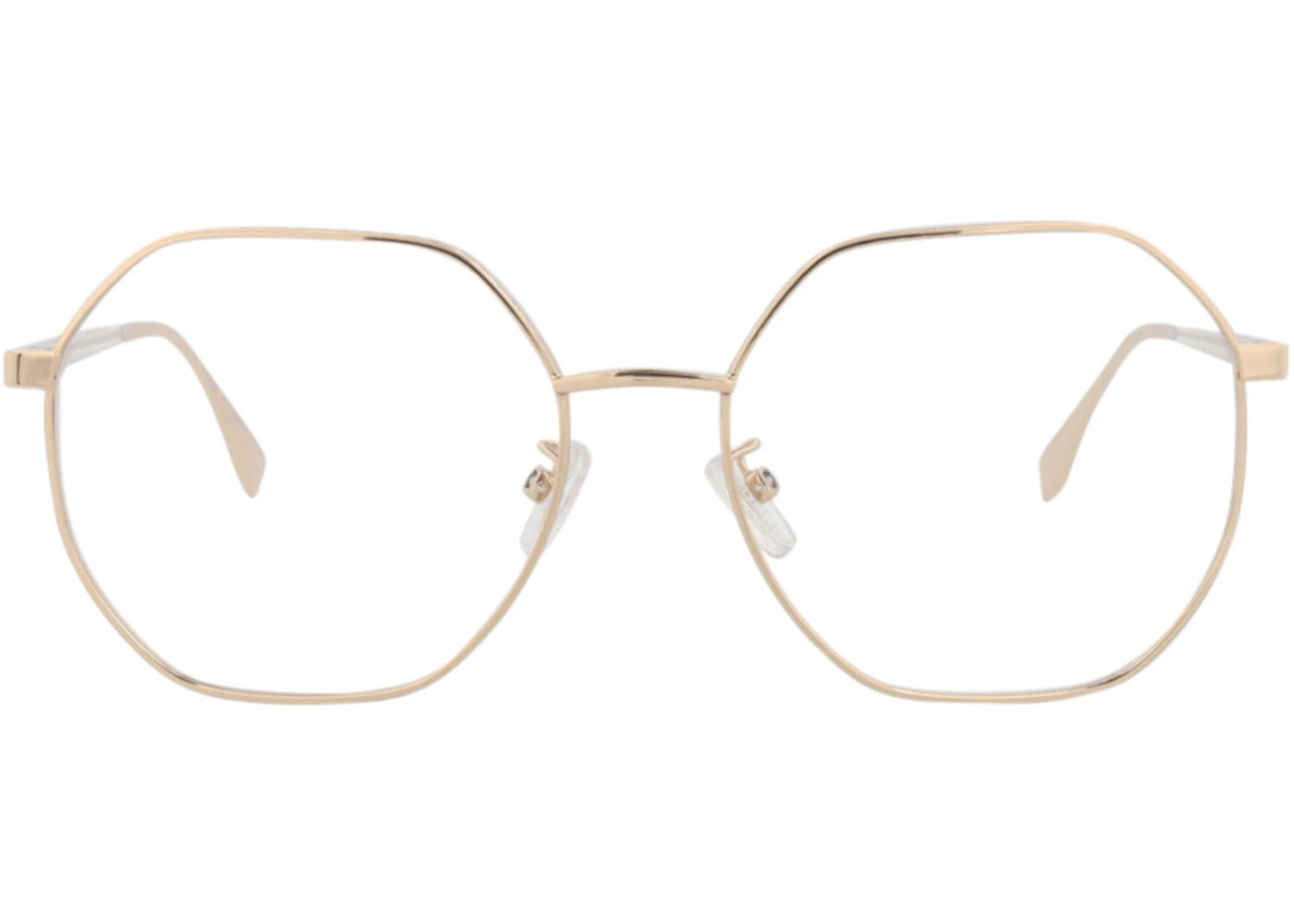 Fendi Round-Frame Metal Optical Frames Gold Gold Transparent (FE50053U-55-028)