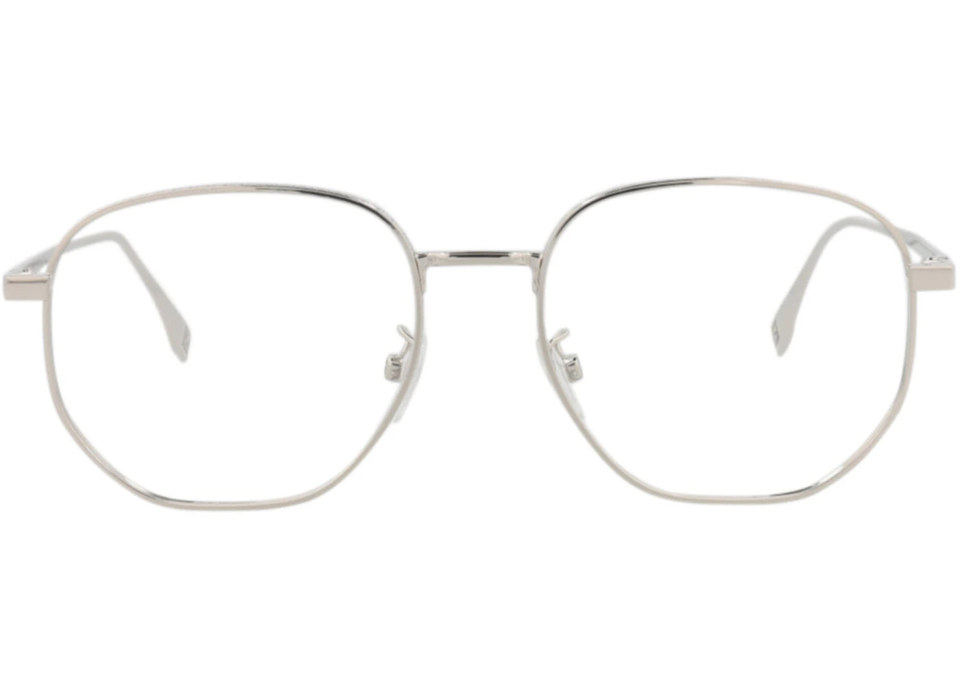 Fendi Round-Frame Metal Optical Frames Palladium Palladium Transparent (FE50034U-52-016)