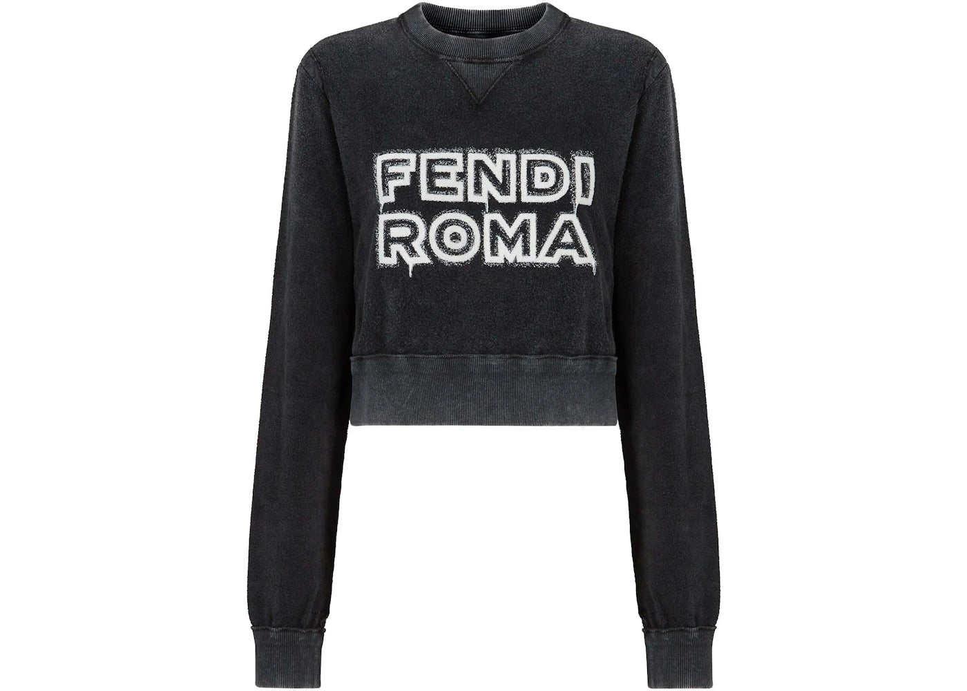 Fendi by Marc Jacobs Jersey Cropped L/S Sweatshirt Black