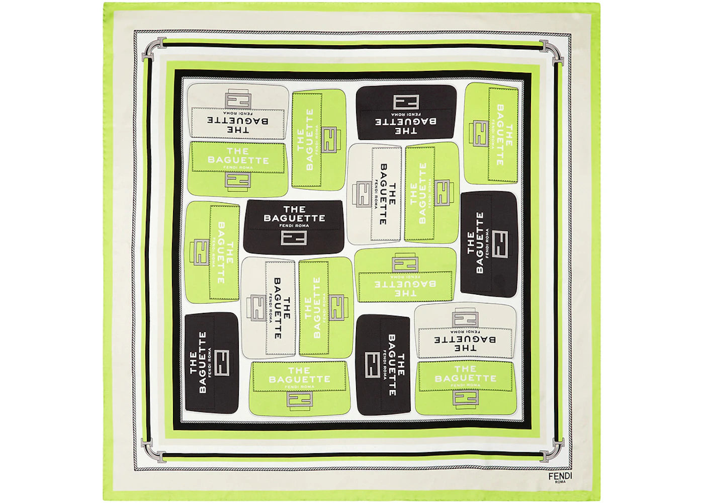 Fendi by Marc Jacobs Show Foulard Yellow Silk Foulard