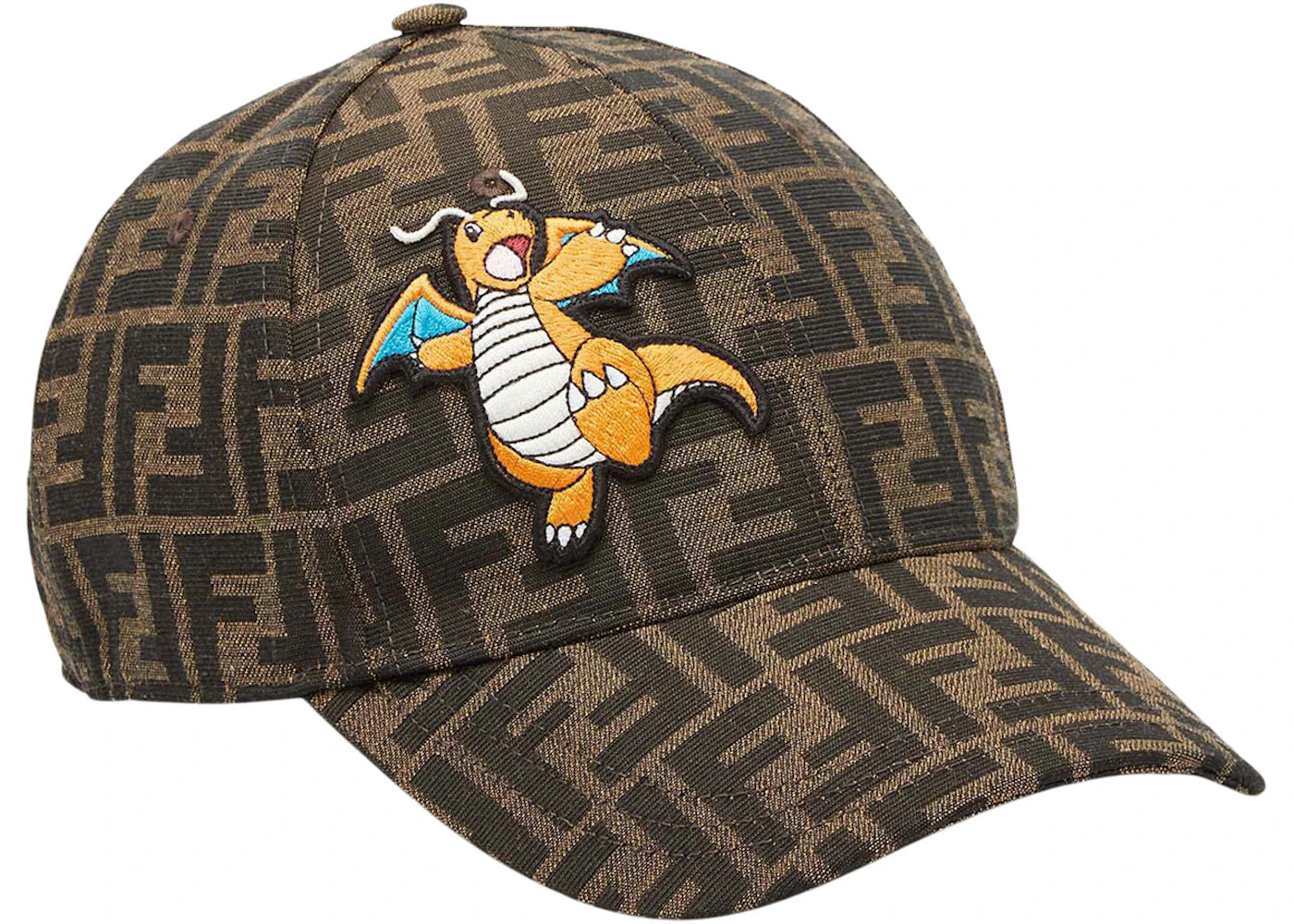 Fendi x FRGMT x Pokemon FF Fabric Baseball Cap Hat Brown