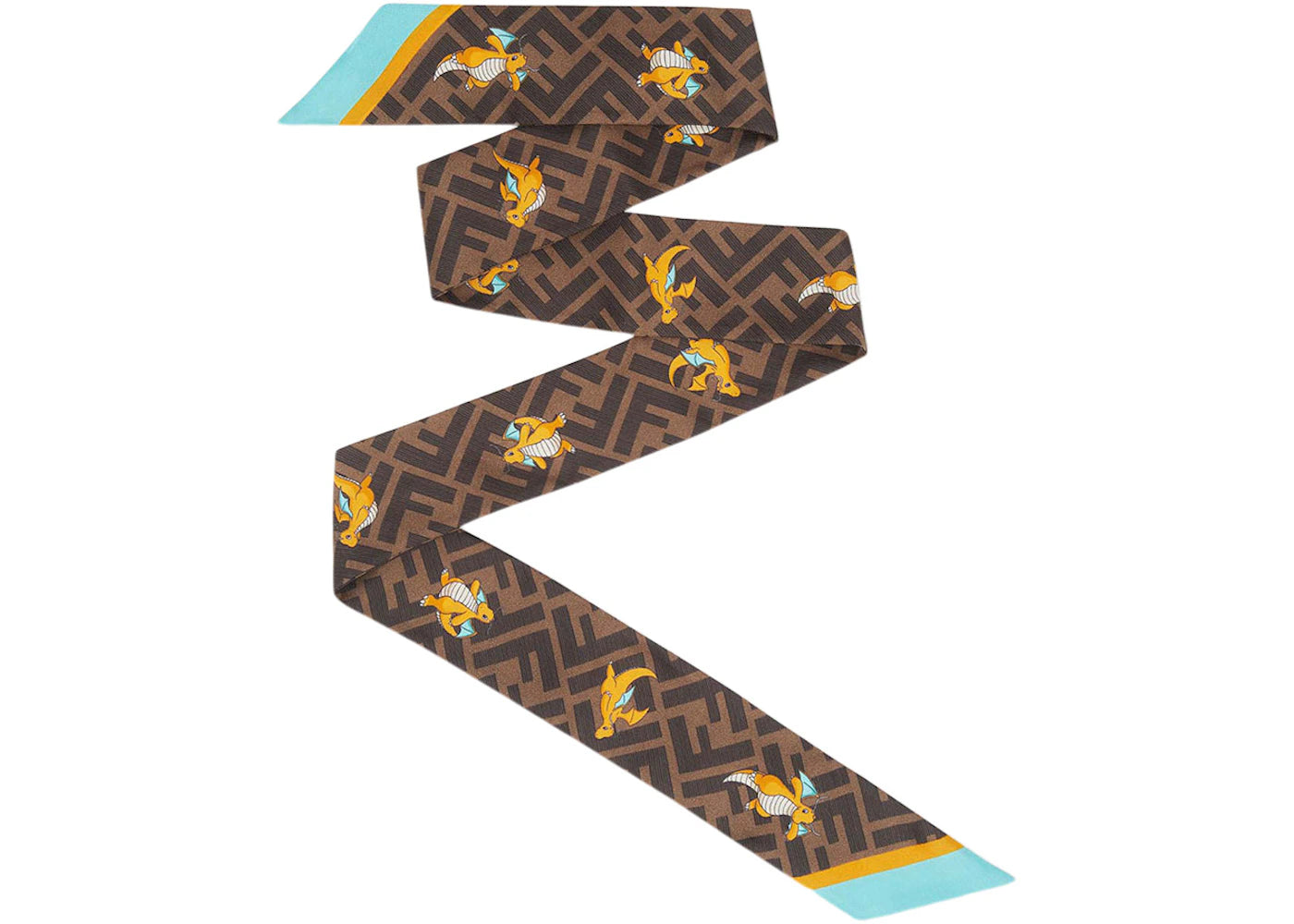 Fendi x FRGMT x Pokemon Silk Narrow Scarf Wrappy Multicolor