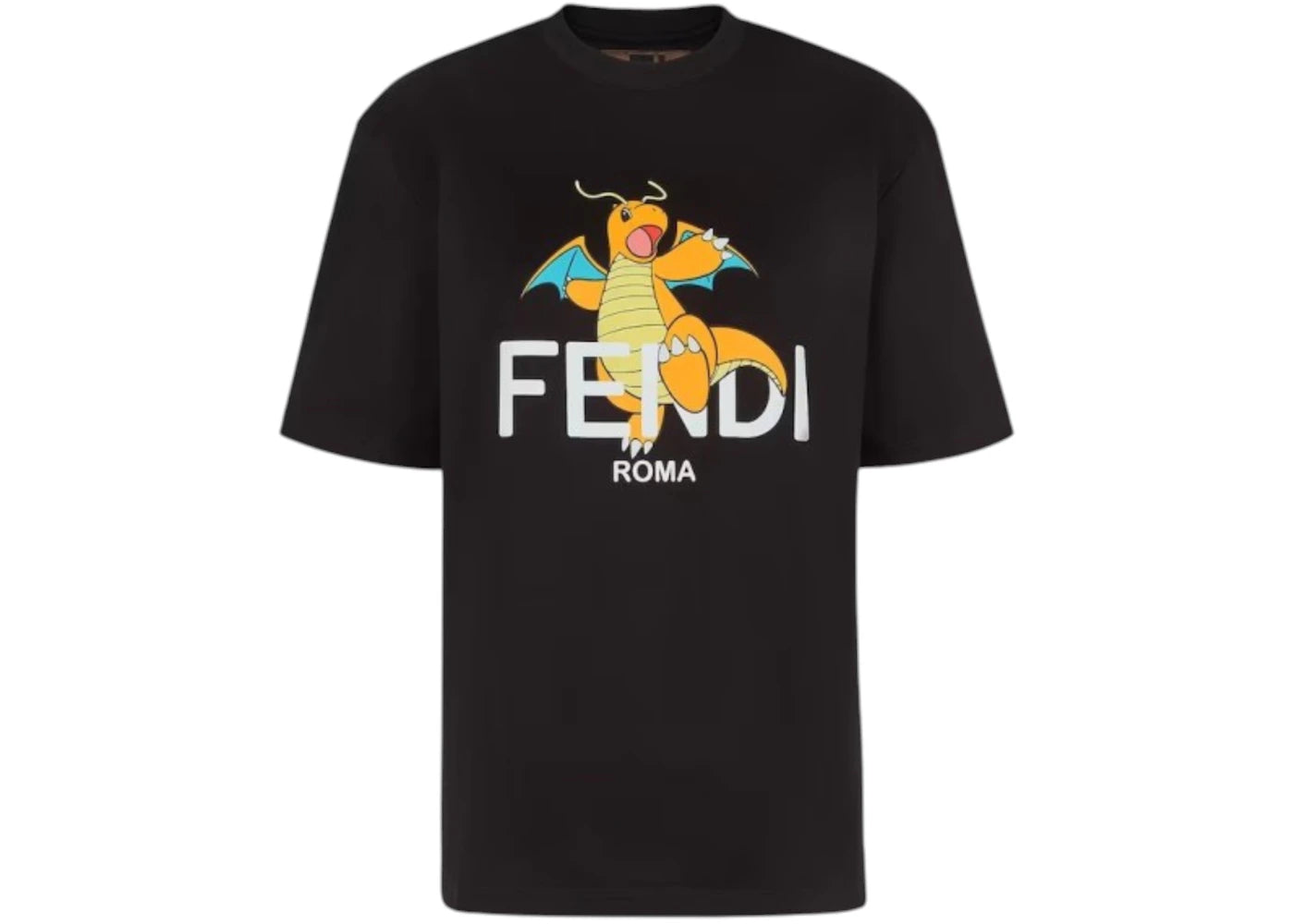 Fendi x Fragment x Pokemon Dragonite Women's T-shirt Black