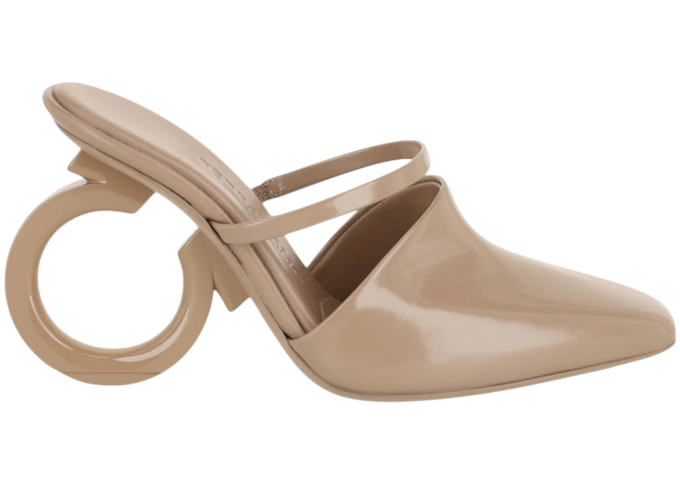 Ferragamo Adara Gancini Mule Heels Beige Khaki (Women's)