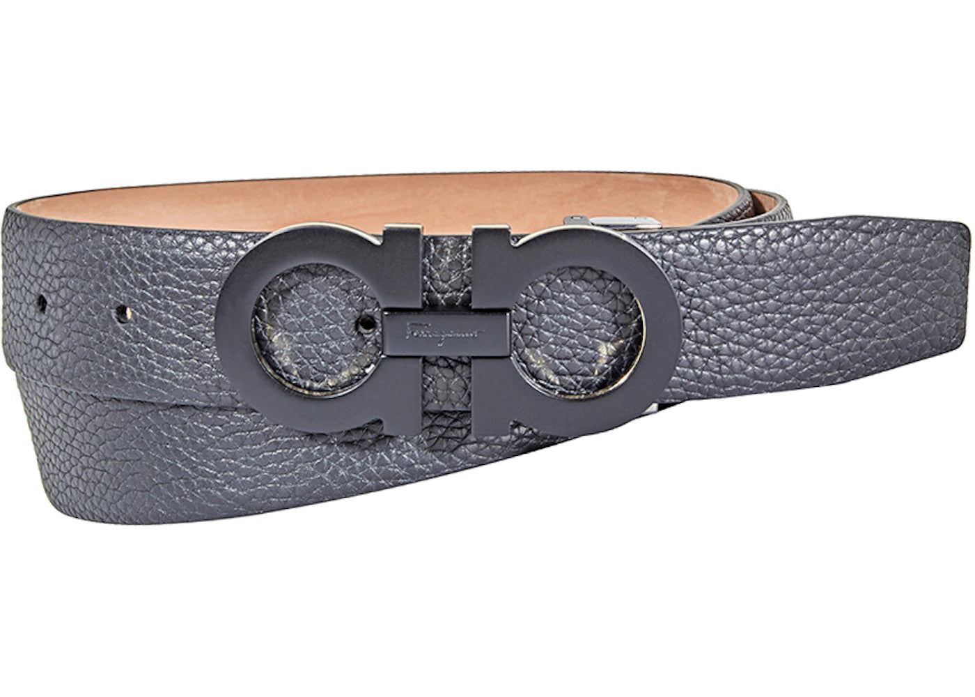 Ferragamo Adjustable Gancini Belt Grey