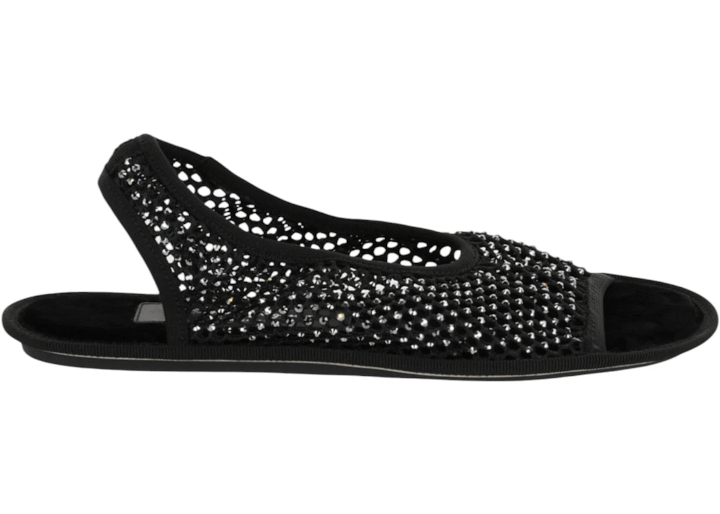 Ferragamo Anio Crystal Embellished Slingback Sandals Black (Women's)