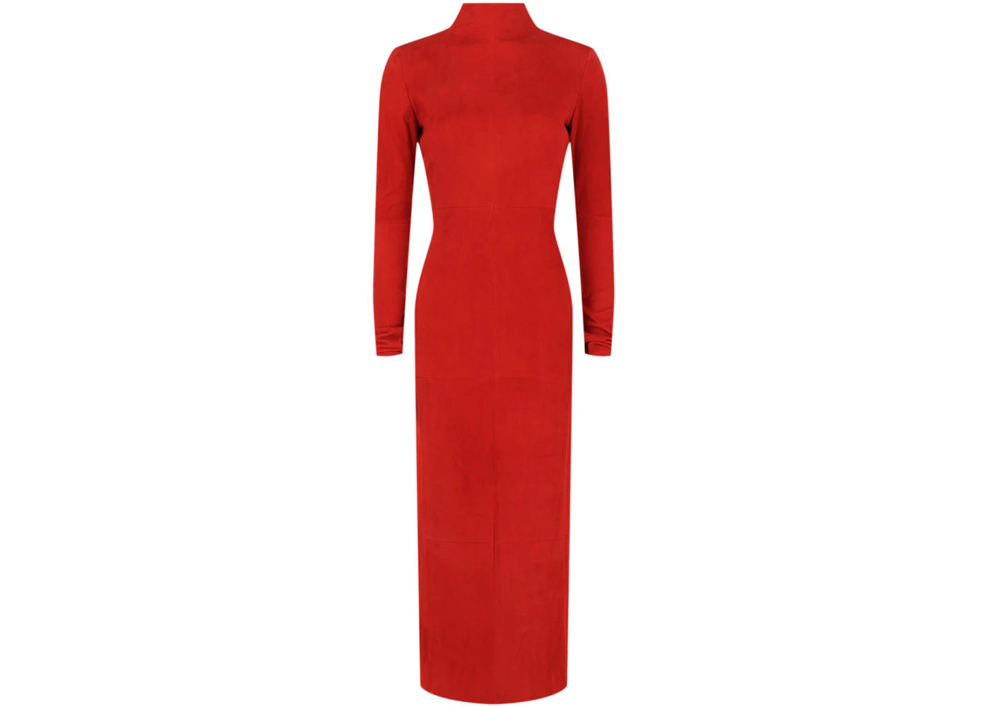 Ferragamo Backless Suede Dress Red