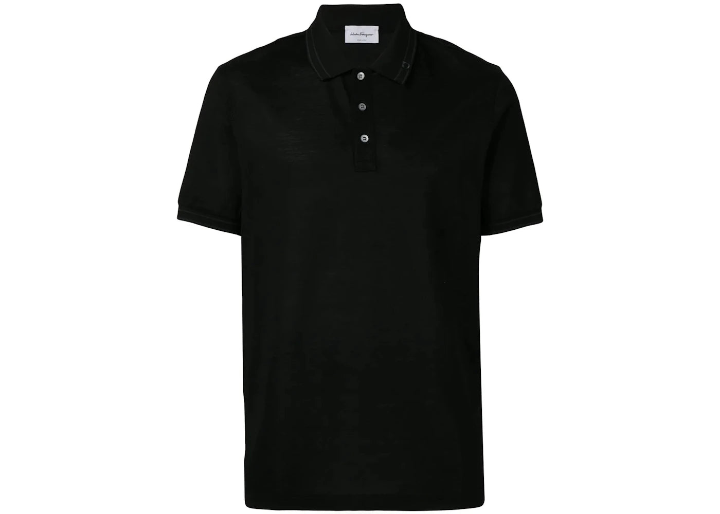 Ferragamo Cotton Piquet Polo Black