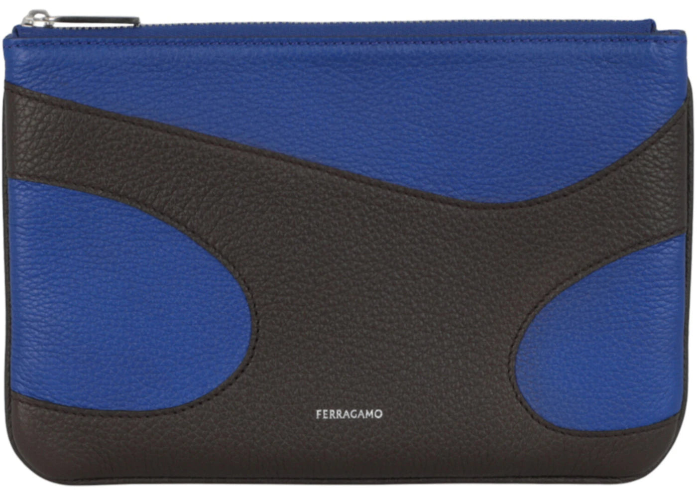 Ferragamo Cut-Out Pebbled Leather Phone Pouch White