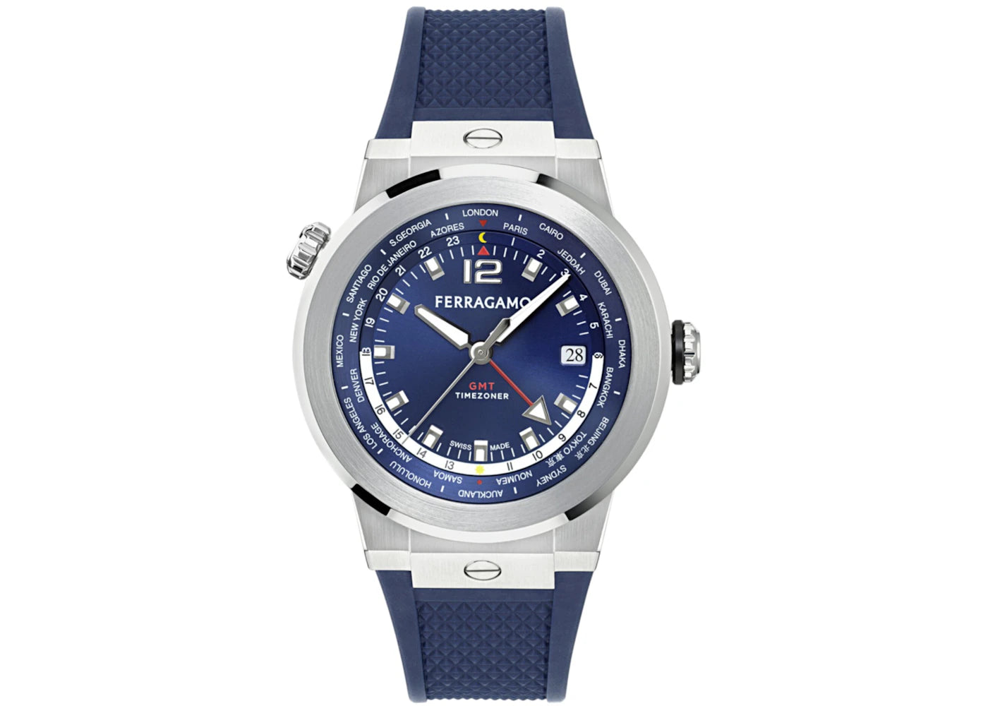 Ferragamo F-80 GMT Worldtime Silicone SFHA00124