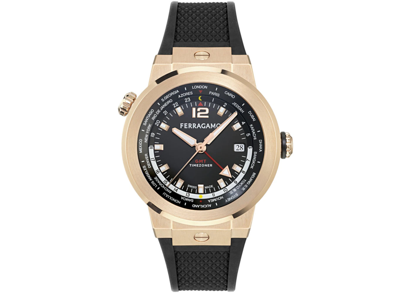 Ferragamo F-80 GMT Worldtime Silicone SFHA00324