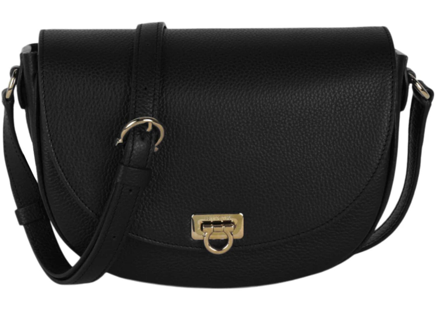 Ferragamo Gancini Buckle Crossbody Black