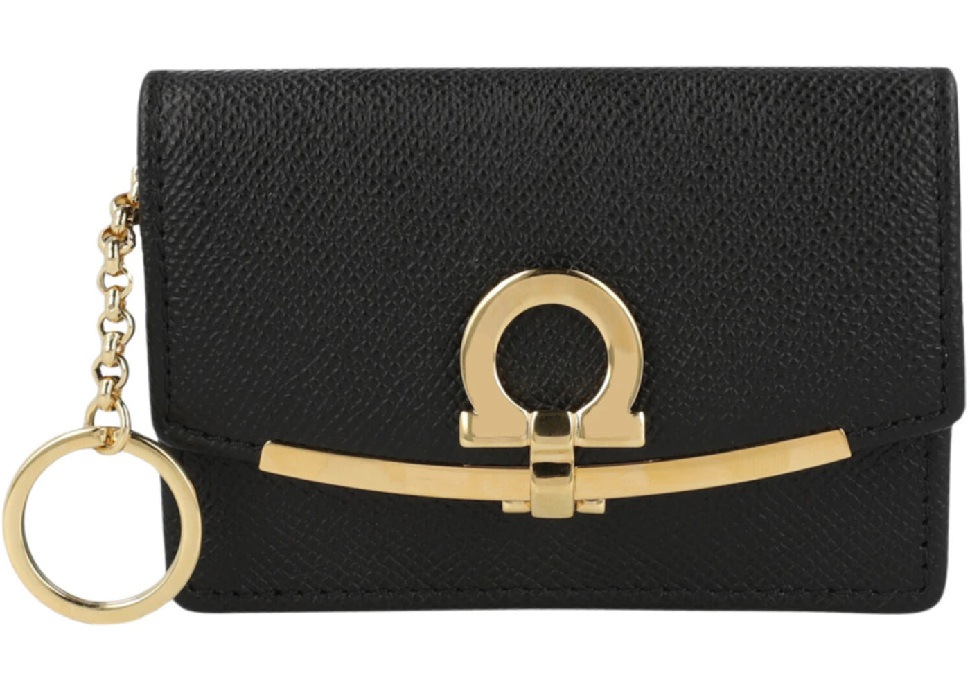 Ferragamo Gancini Clip Coin Pouch Black